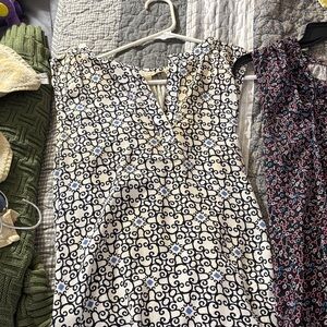 Loft Fashion Black and White Patterned Blouse